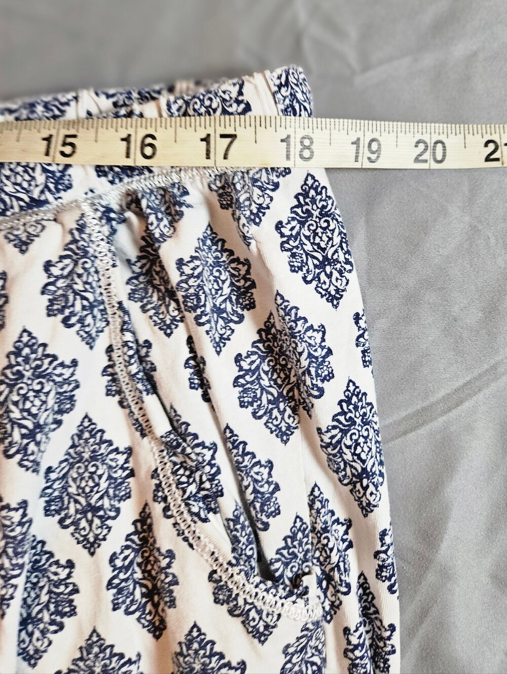 Carole Hochman Womens White And Blue Geometric Print Pajama Capri Pants Size XXL - Picture 6 of 15